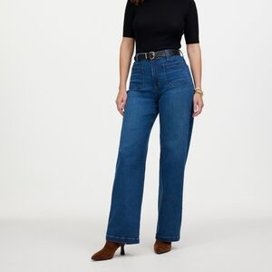 Madewell Curvy fit Emmett full length Wide Leg Jeans (Allentown) size 24